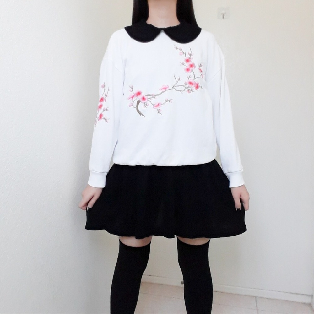 Embroidered Cherry Blossom Sweatshirt